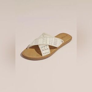 TOMS Embroidered Arrow Crisscross Slip-On Sandals